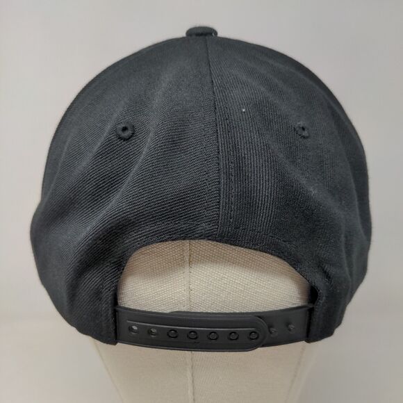 Yupoong Men's Snapback Hat Black Adjustable Blank Acrylic Wool Blend - Picture 5 of 7